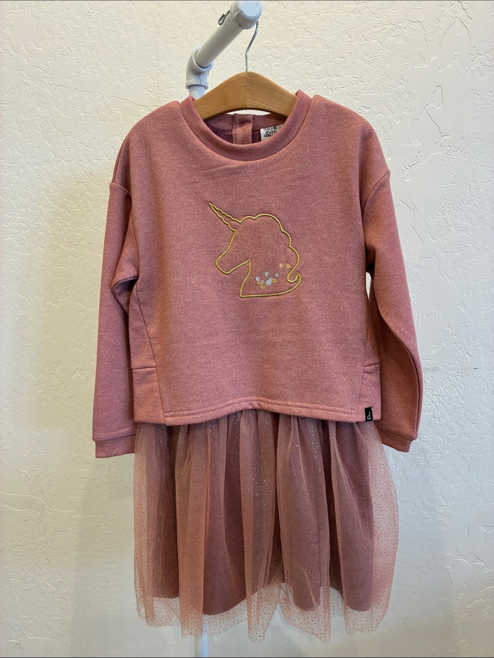 deux par deux Dusty Rose Unicorn Sweatshirt Dress